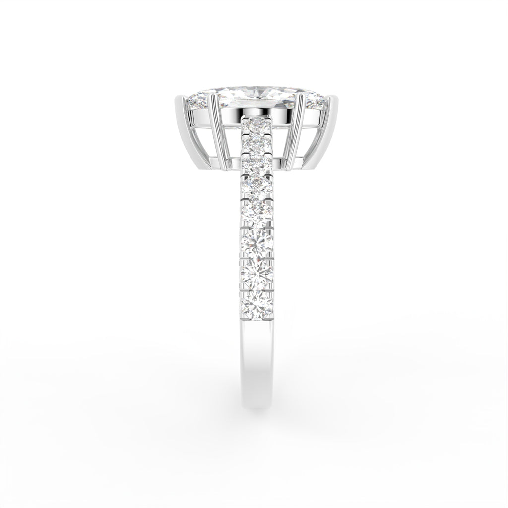 18K Marquise Diamond Solitaire Engagement Ring — SIDE