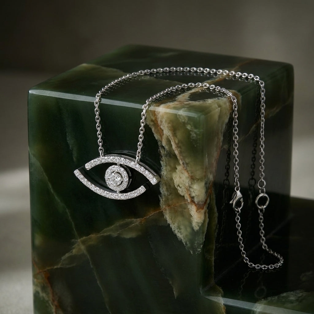14K Bespoke Round Diamond Pendant