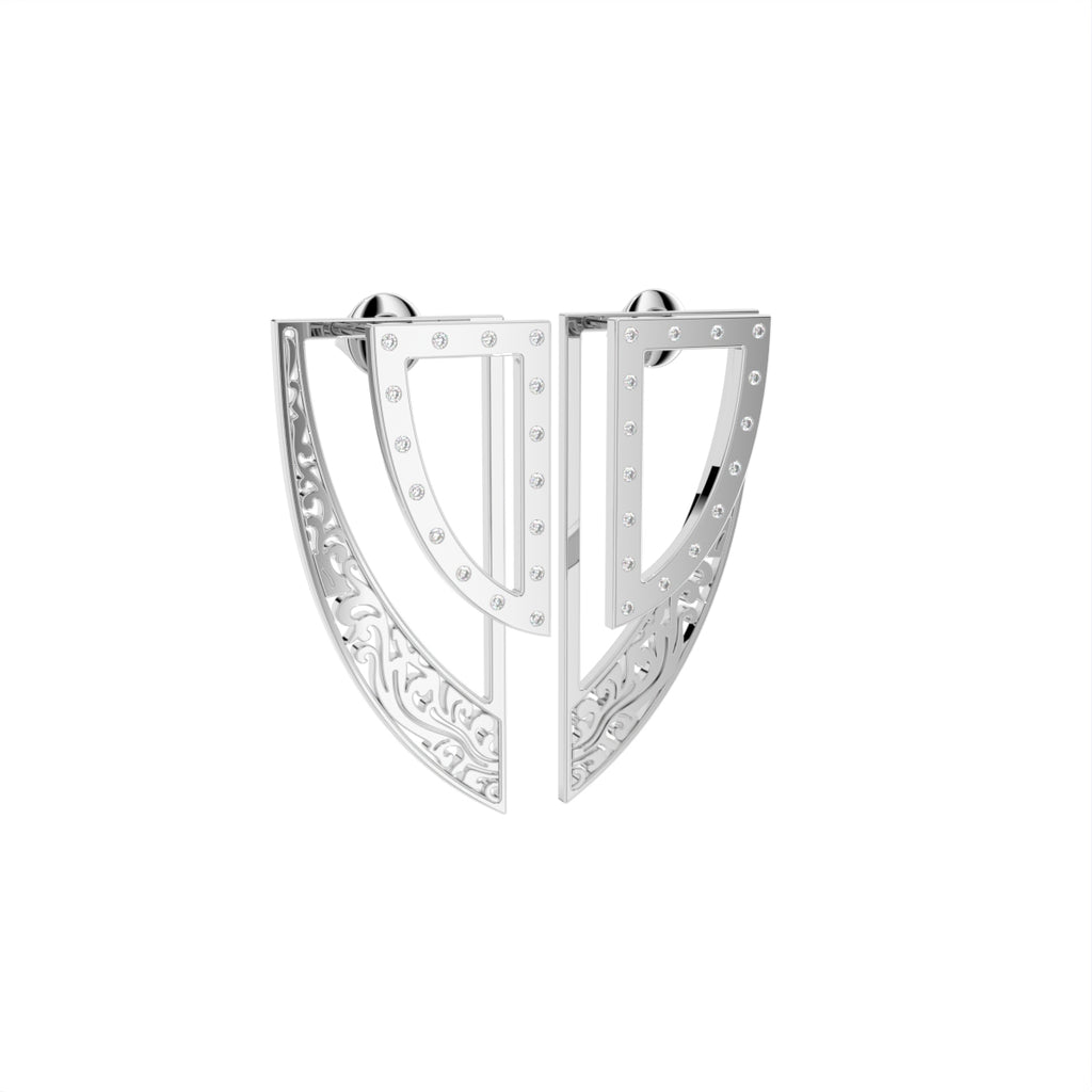 18K Lab Grown Diamond Earrings — 3D VIEW