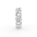 18K Yellow Gold Round Chain Link Diamond Ring — SIDE