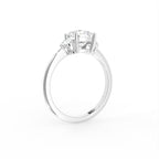vimg:FJ2377|vimg:FJ6978|18K White Gold Trilogy Cushion Diamond Ring — 3D VIEW