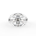 18K Yellow Gold Solitaire Round Diamond Ring — TOP
