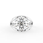 18K Yellow Gold Solitaire Round Diamond Ring — TOP