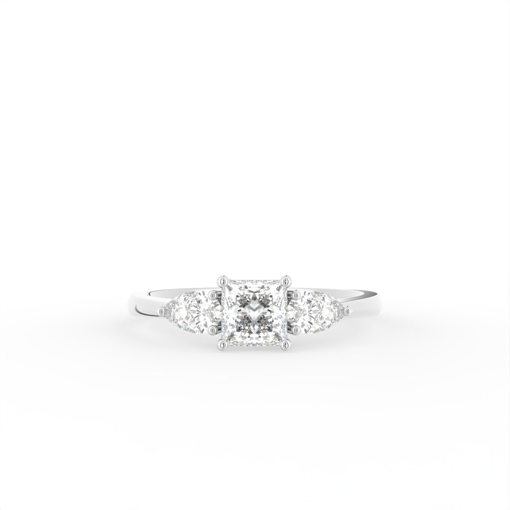 18K Trilogy Diamond Ring — TOP