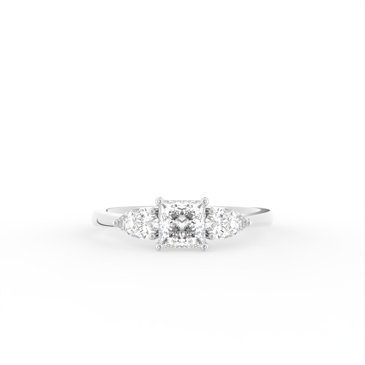 18K Trilogy Diamond Ring — TOP