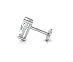 vimg:FJ4907|vimg:FJ4912|14K White Gold Trillion Diamond Stud Earrings — SIDE VIEW