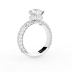 18K Halo Round Brilliant Diamond Engagement Ring — 3D VIEW