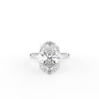 18K Yellow Gold Solitaire Oval Diamond Ring — TOP