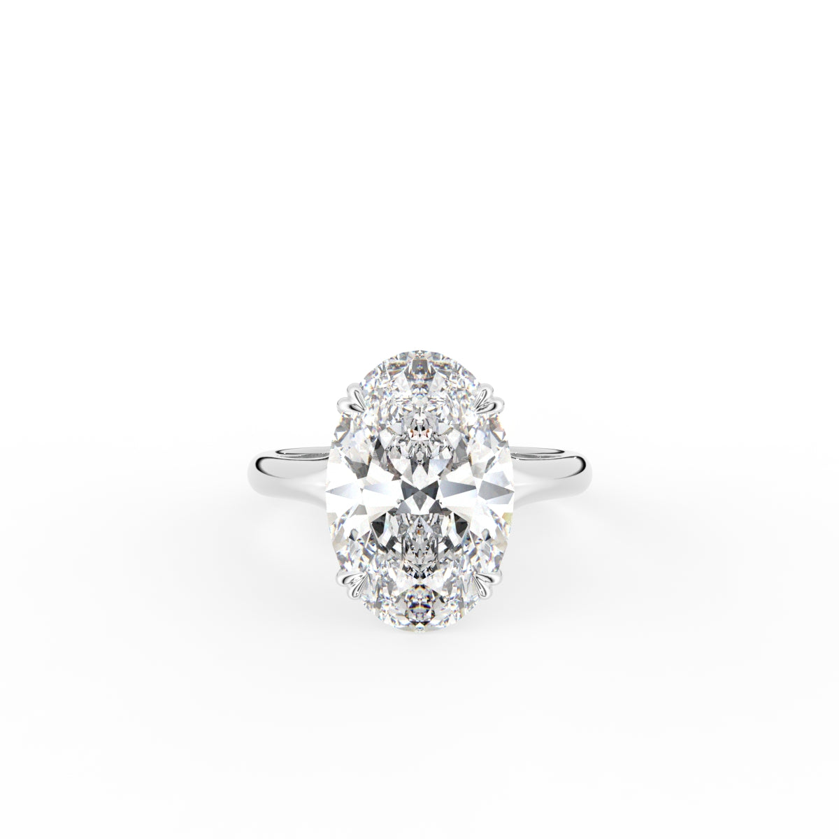 18K Yellow Gold Solitaire Oval Diamond Ring — TOP
