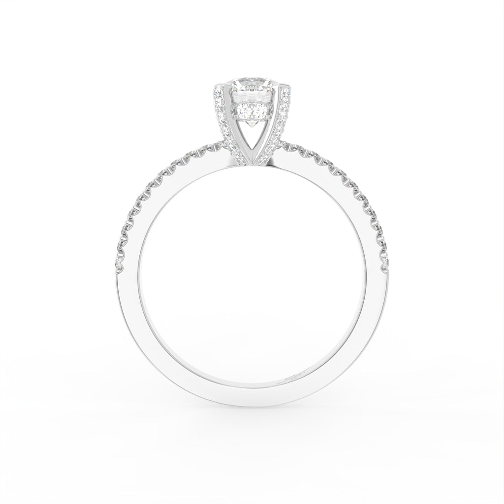 18K Round Diamond Engagement Ring — FRONT