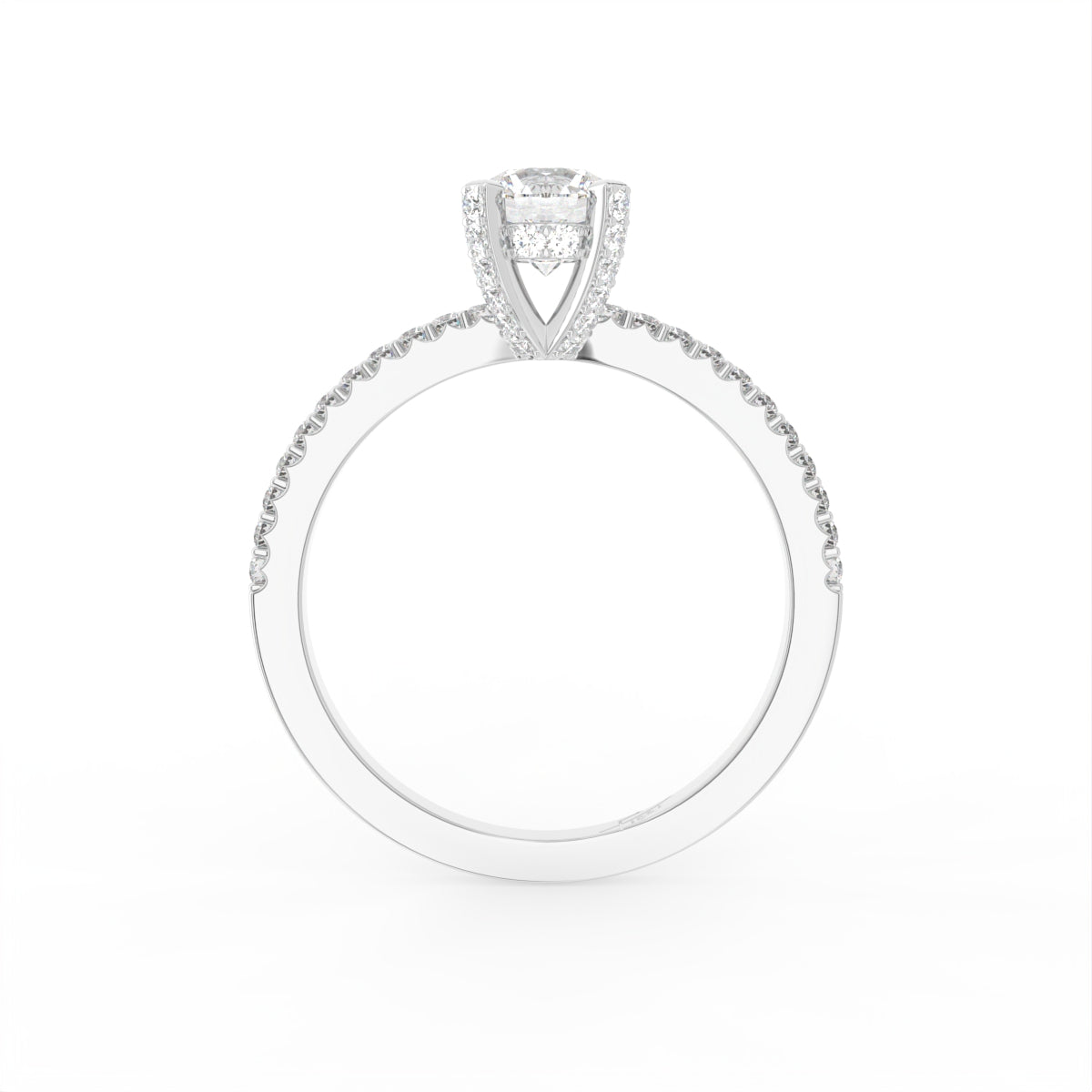 18K Round Diamond Engagement Ring — FRONT