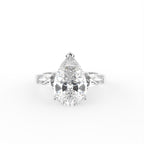 18K Bespoke Pear Baguette Diamond Ring — TOP