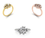 18K Bespoke Cluster Diamond Ring — 3 COLOR