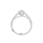 18K Solitaire Princess Diamond Engagement Ring — FRONT