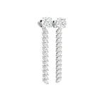 18K Round Diamond Drop Earrings — 3D VIEW