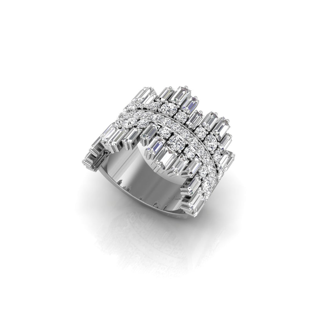 18K Double Finger Diamond Ring — 3D VIEW