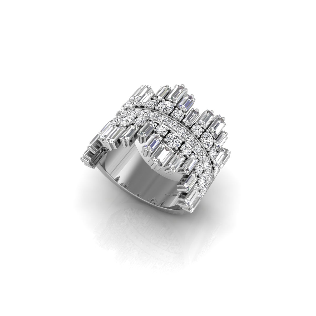 18K Double Finger Diamond Ring — 3D VIEW