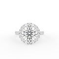 18K Halo Round Solitaire Diamond Ring — TOP