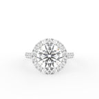 18K Halo Round Solitaire Diamond Ring — TOP