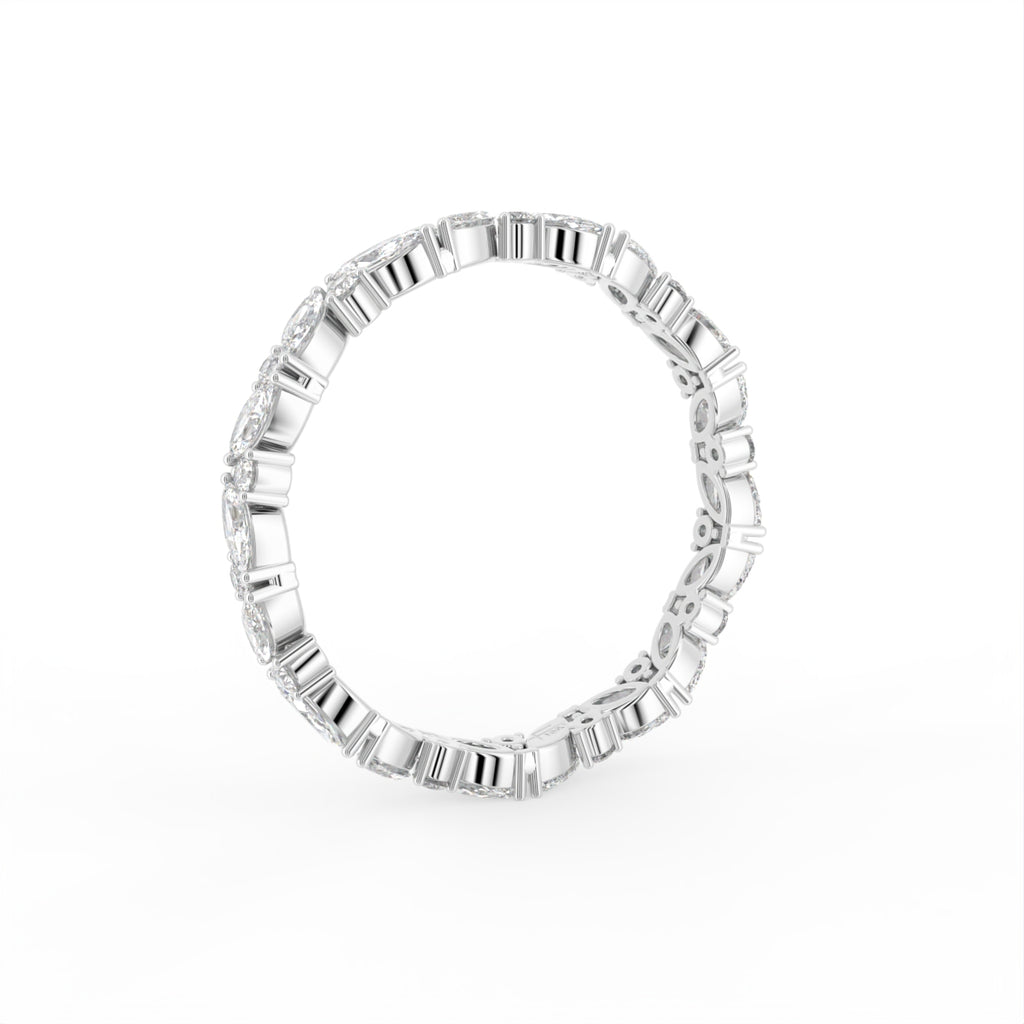18K Full Eternity Round Diamond Ring — 3D VIEW