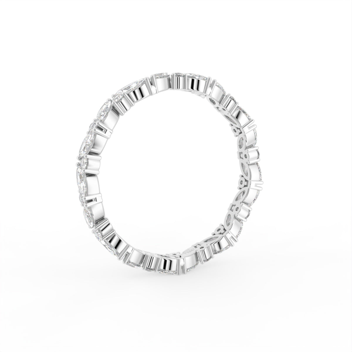 18K Full Eternity Round Diamond Ring — 3D VIEW