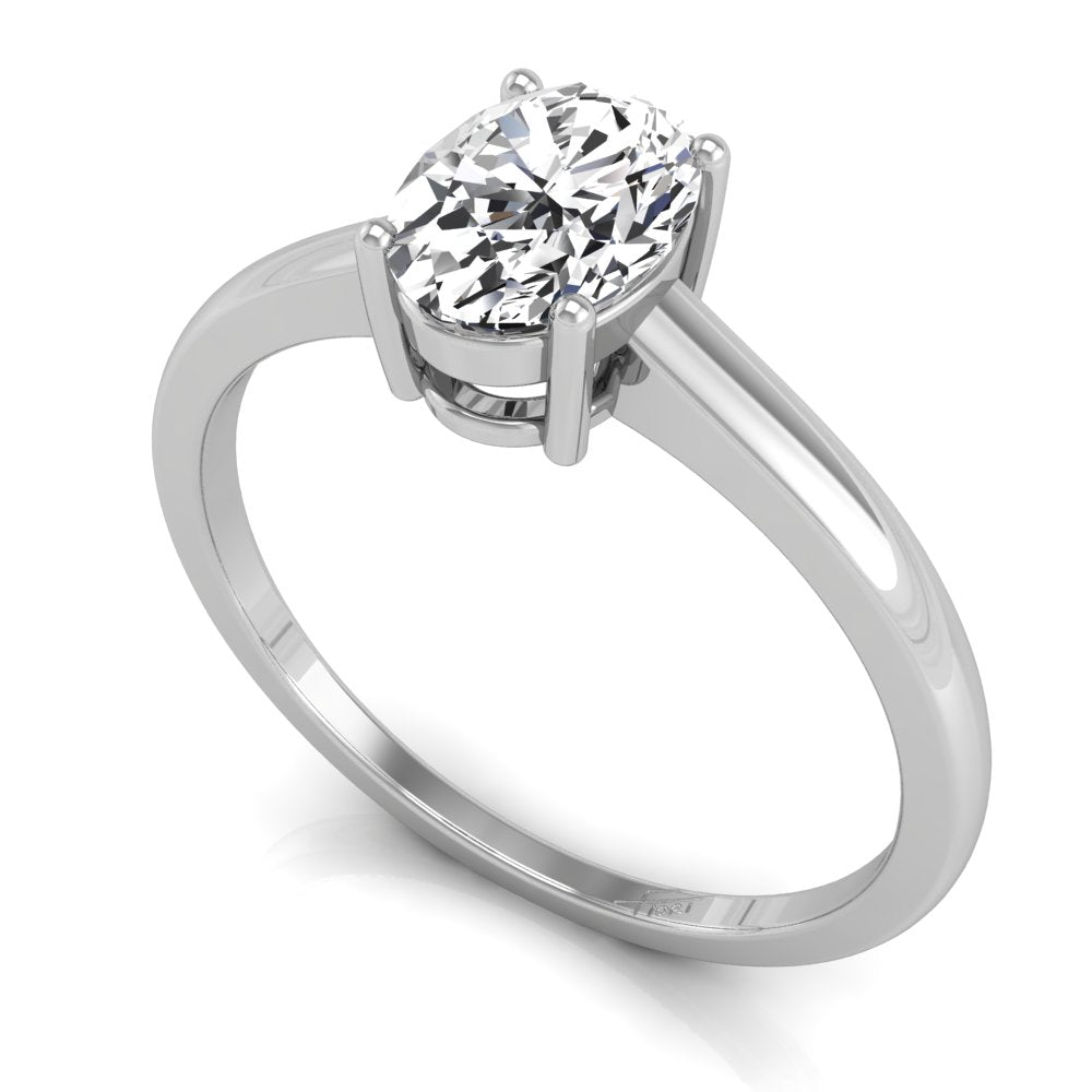 vimg:FJ7010|vimg:FJ7012|vimg:FJ7013|14K White Gold Solitaire Oval Diamond Ring — 3D VIEW