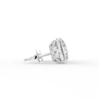 18K Cushion Diamond Earrings — SIDE VIEW