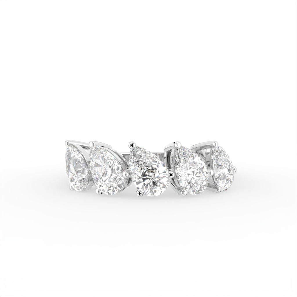 18K Pear Cluster Diamond Ring — TOP