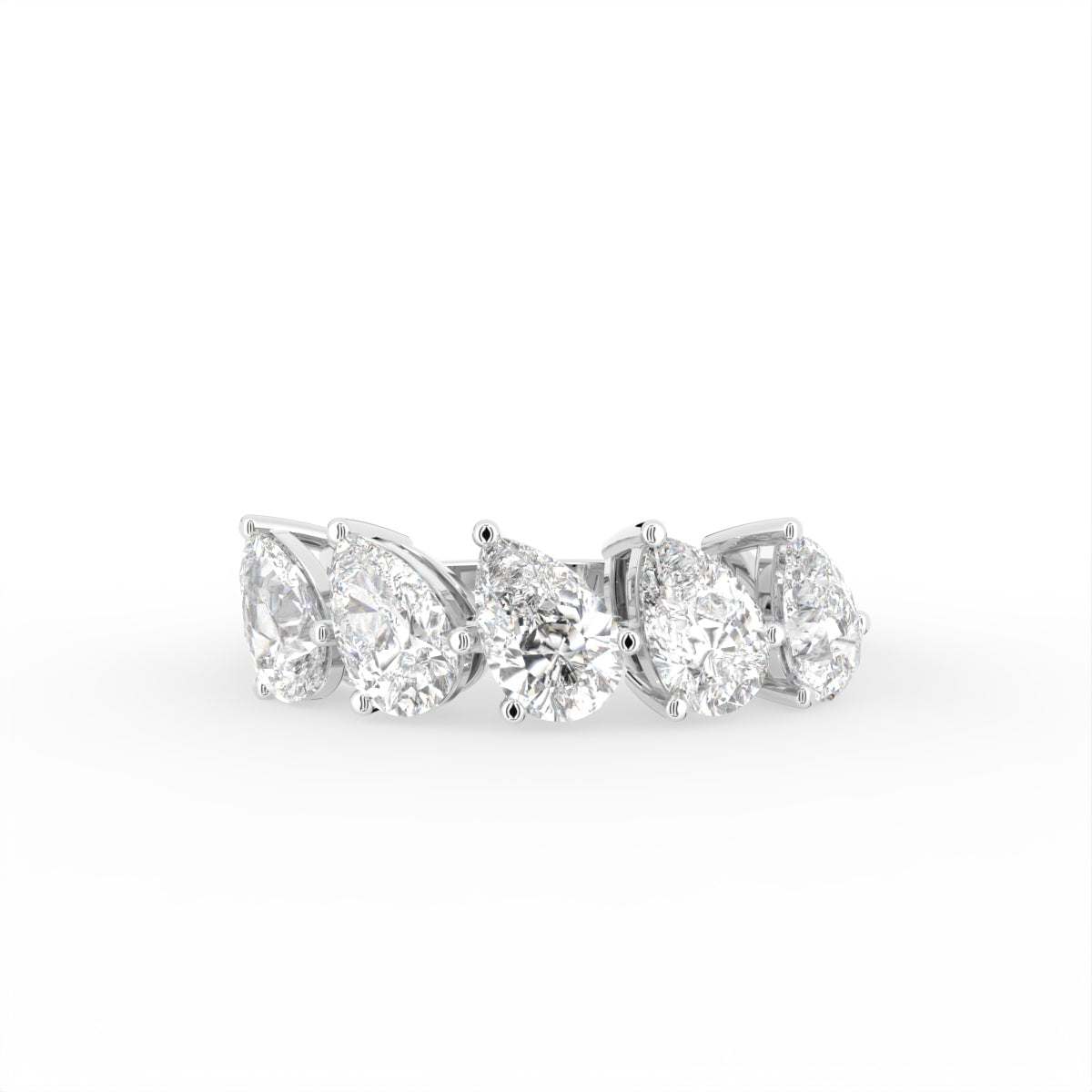 18K Pear Cluster Diamond Ring — TOP