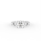 18K Bespoke Cushion Diamond Ring — TOP