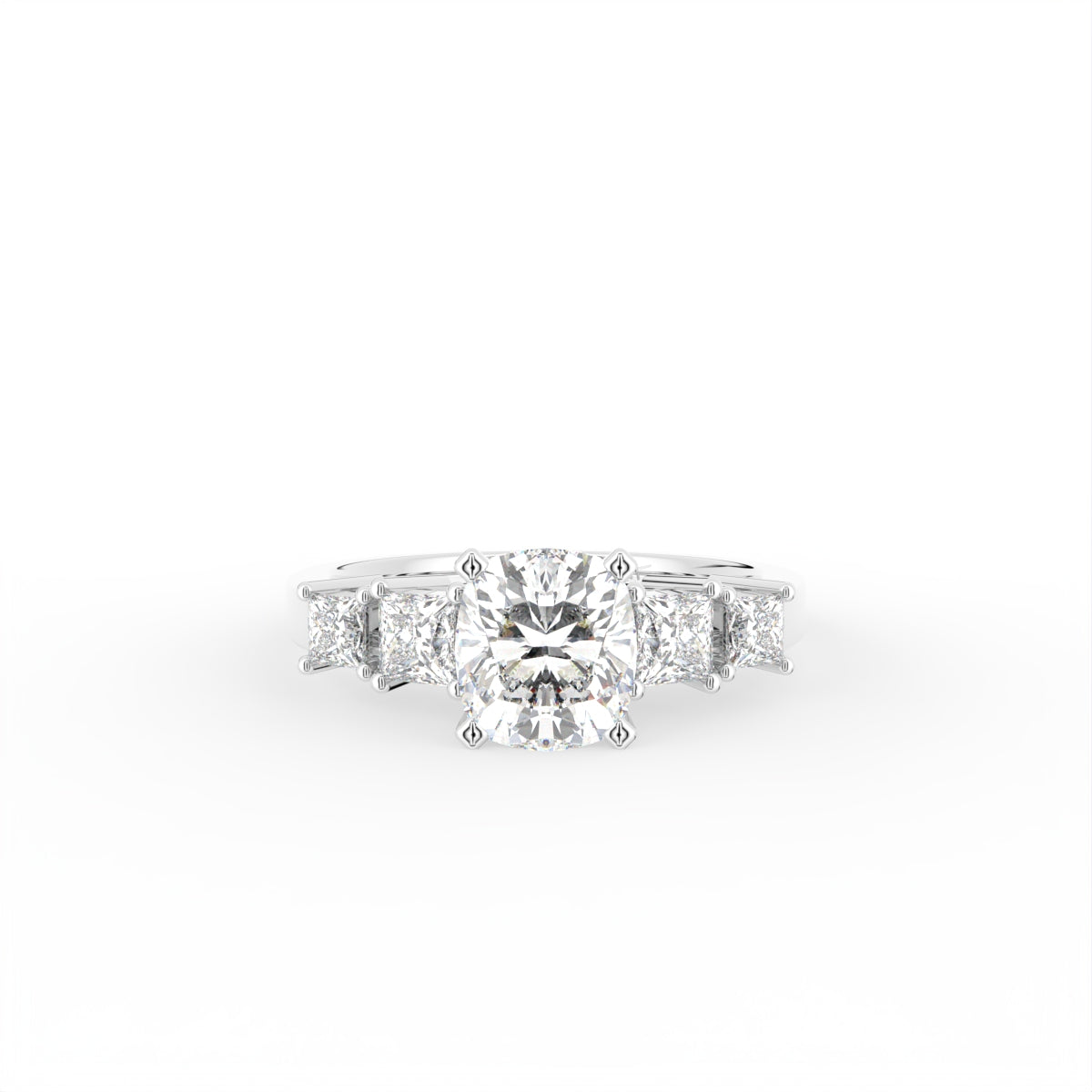 18K Bespoke Cushion Diamond Ring — TOP