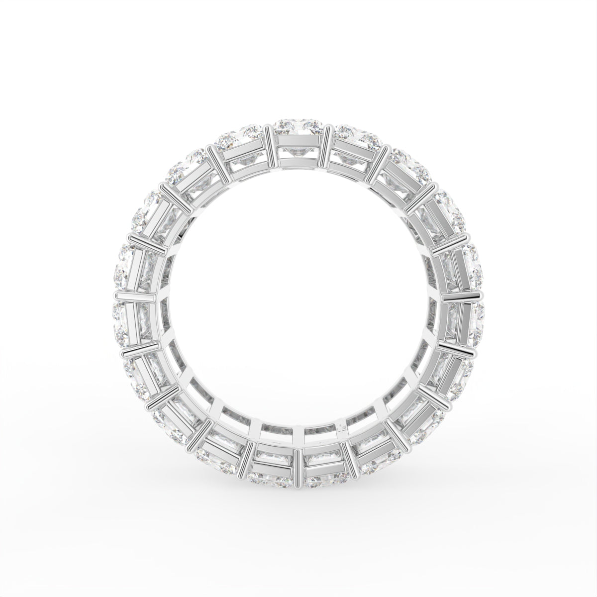 vimg:FJ3843|vimg:FJ3846|vimg:FJ3845|vimg:FJ3844|vimg:FJ3851|vimg:FJ3852|vimg:FJ3847|14K White Gold Radiant Diamond Eternity Ring — FRONT