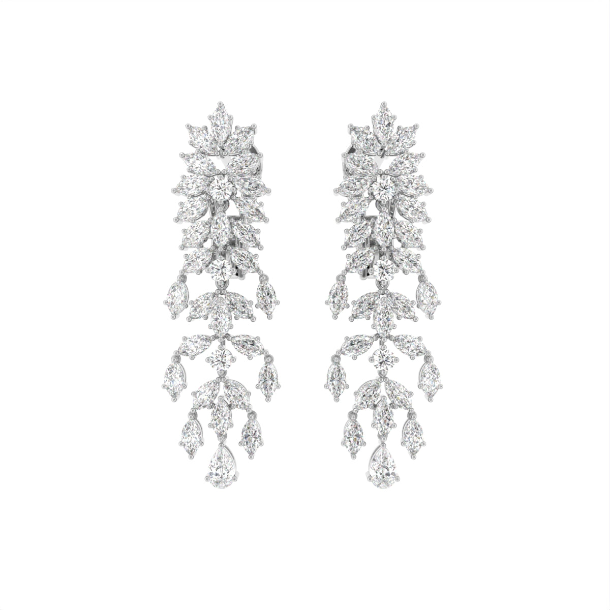 18K Bespoke Chandelier Diamond Earrings — TOP