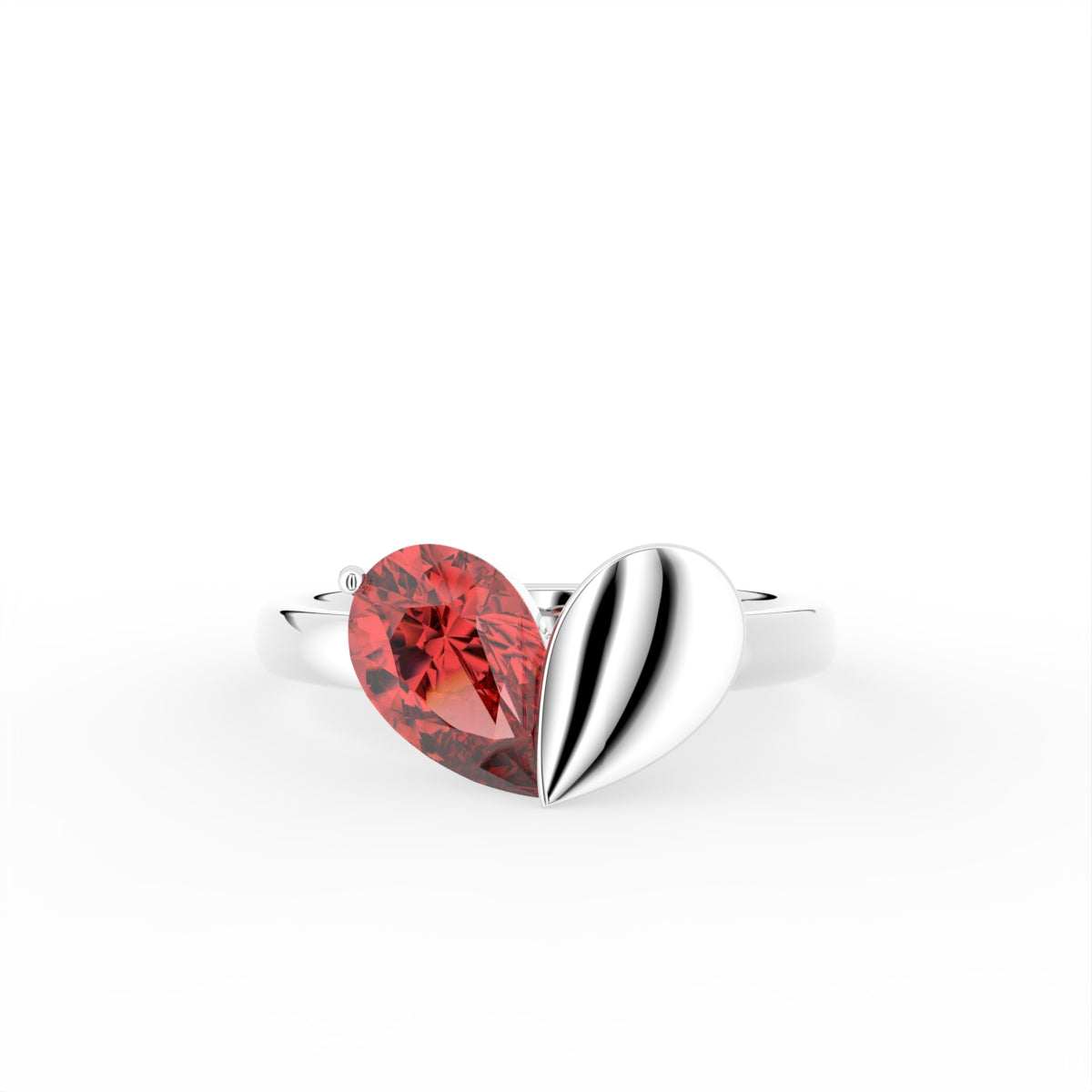 18K Solitaire Heart Diamond Ring — TOP
