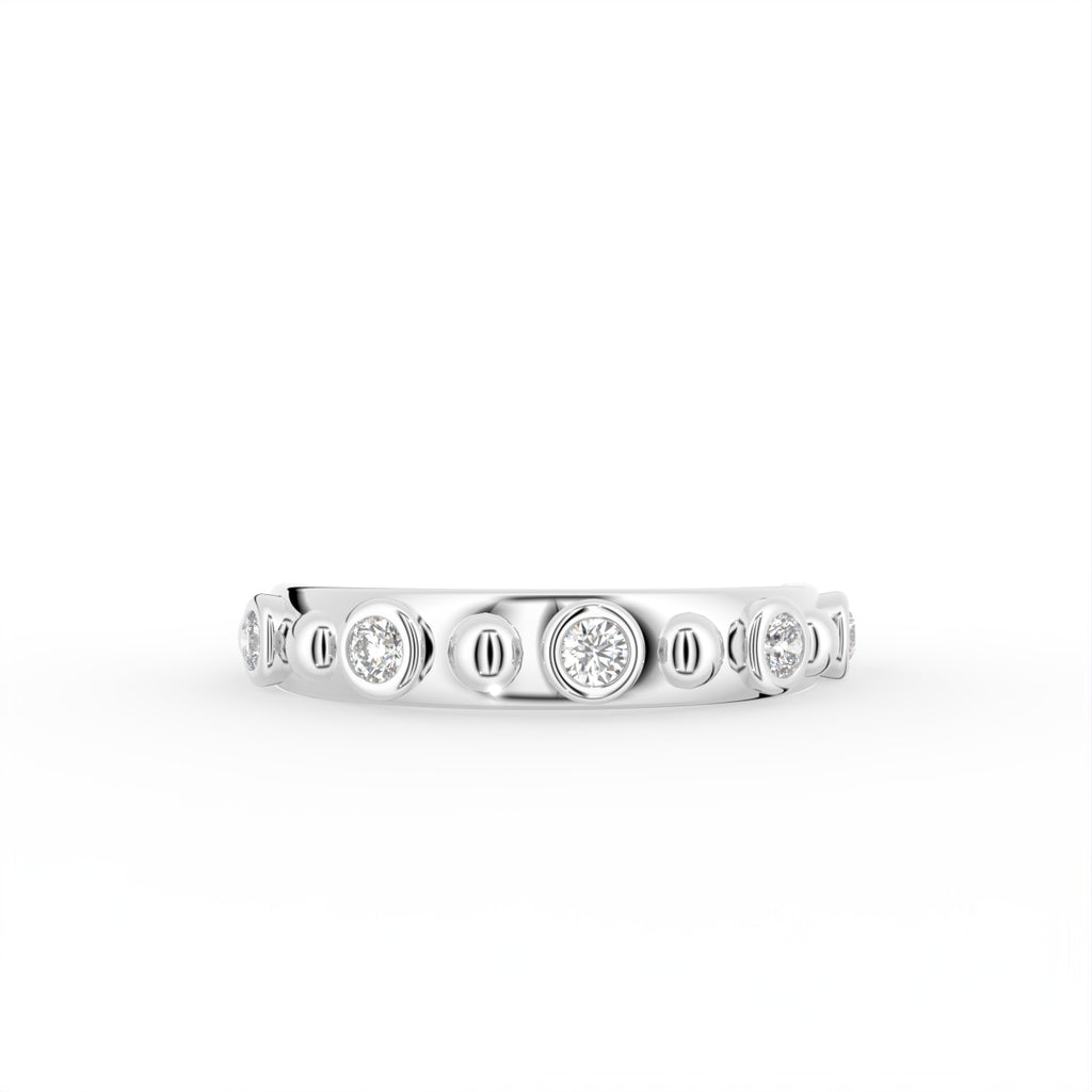 18K Bezel Round Diamond Ring — TOP