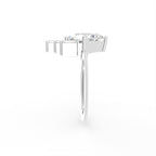 18K White Gold Kite Baguette Diamond Ring — SIDE