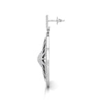 18K Open Circle Diamond Earrings — SIDE VIEW