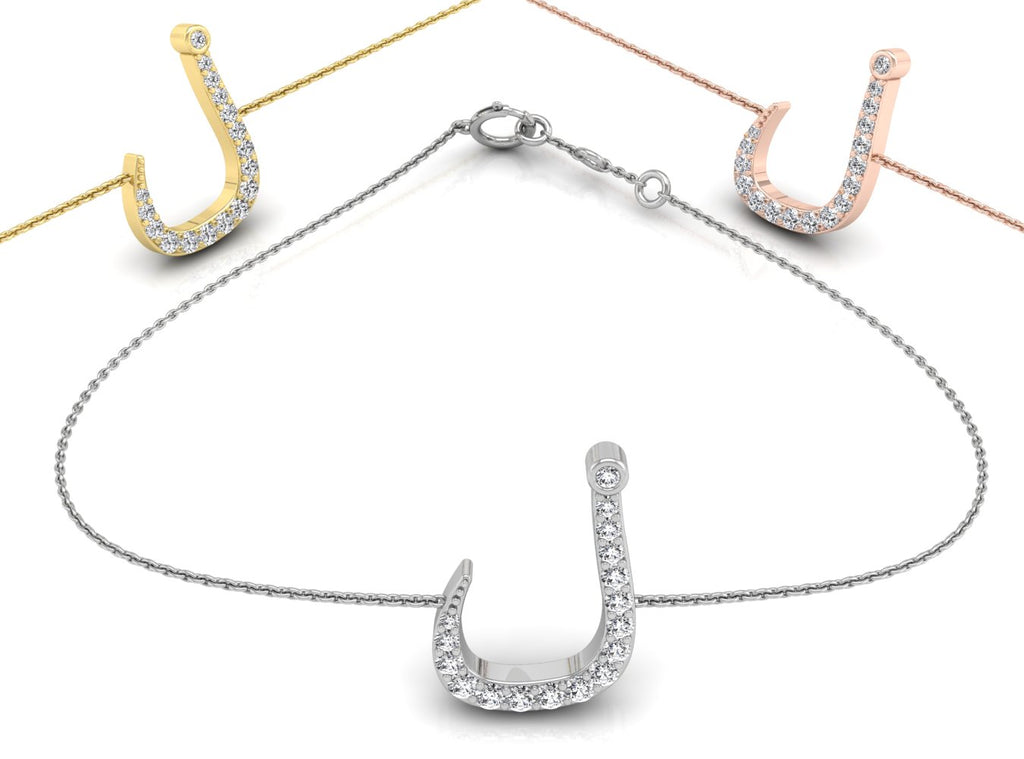 18K Arabic Alphabet Diamond Bracelet — 3 COLOR
