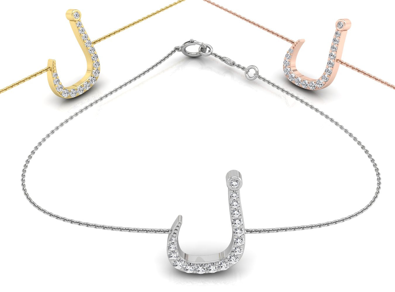 18K Arabic Alphabet Diamond Bracelet — 3 COLOR