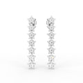 18K Round Star Drop Diamond Earrings — TOP