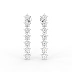 18K Round Star Drop Diamond Earrings — TOP