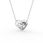 18K Heart Solitaire Diamond Pendant — BACK