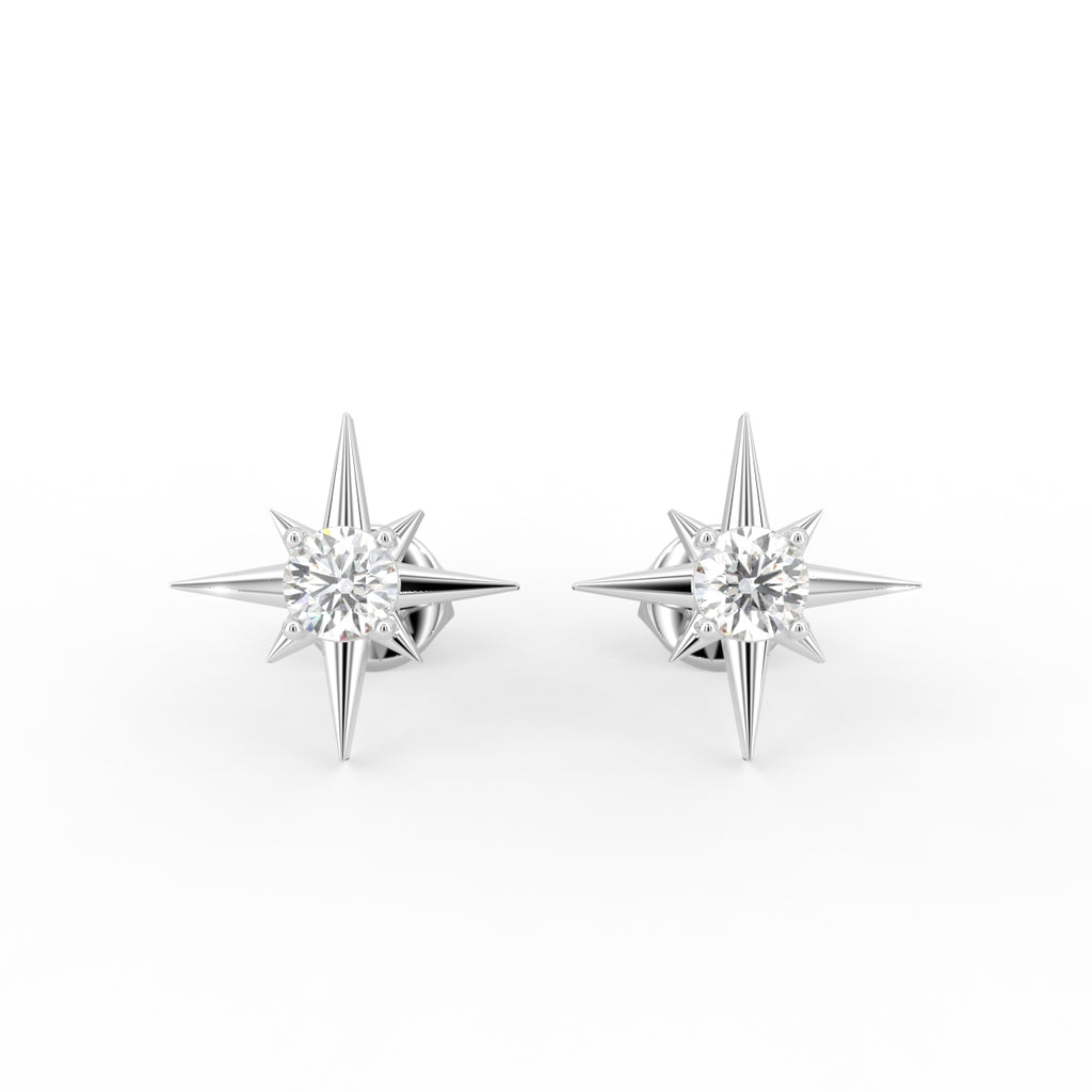 18K Starburst Diamond Earrings — TOP