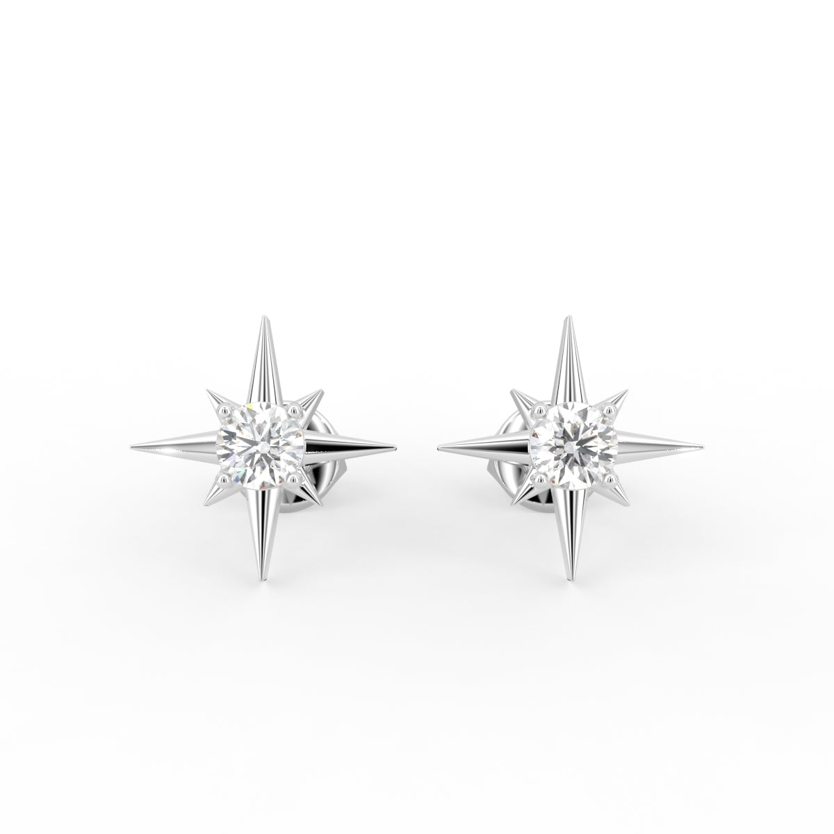 18K Starburst Diamond Earrings — TOP