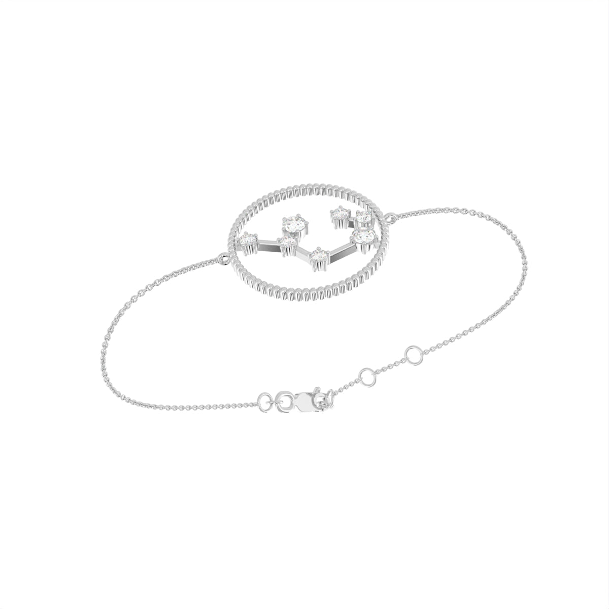 18K Sagittarius Constellation Diamond Bracelet — 3D VIEW