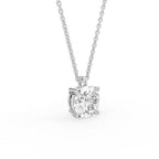 18K Solitaire Diamond Pendant — 3D VIEW