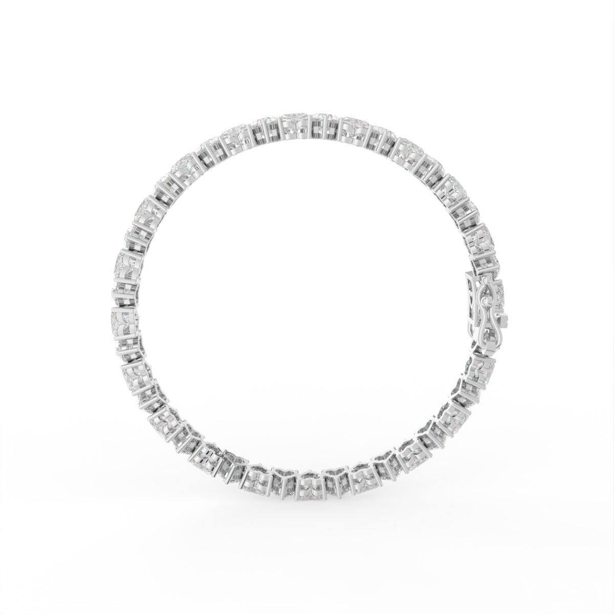 18K Heart Diamond Bracelet — FRONT