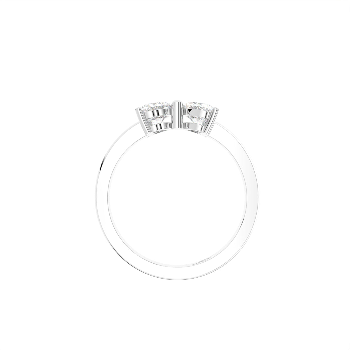 18K Bespoke Heart Diamond Ring — SIDE