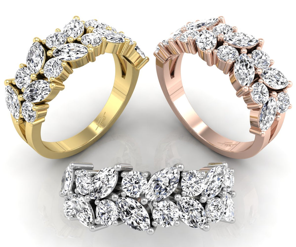 18K Eternity Marquise Diamond Ring — 3 COLOR
