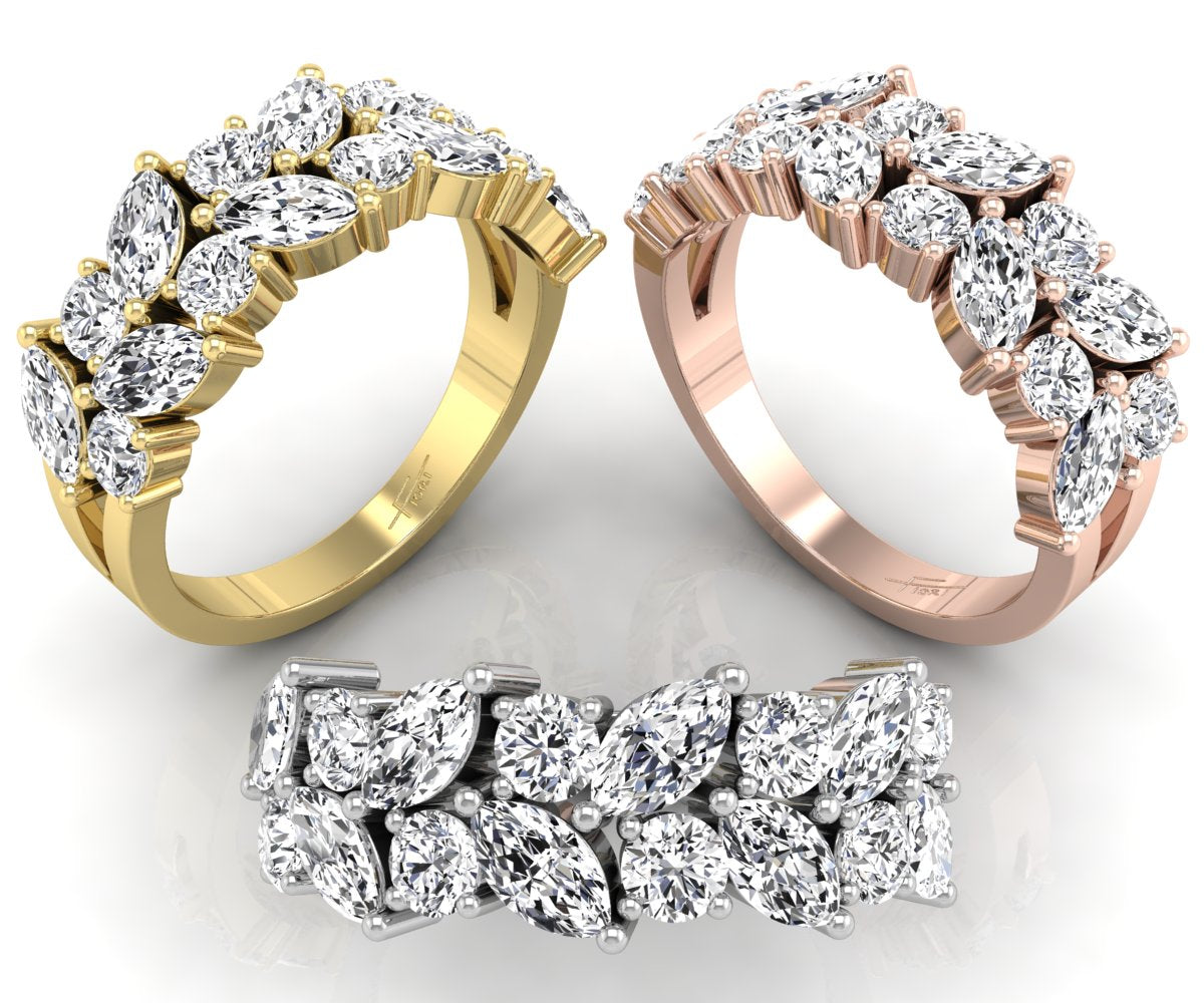 18K Eternity Marquise Diamond Ring — 3 COLOR